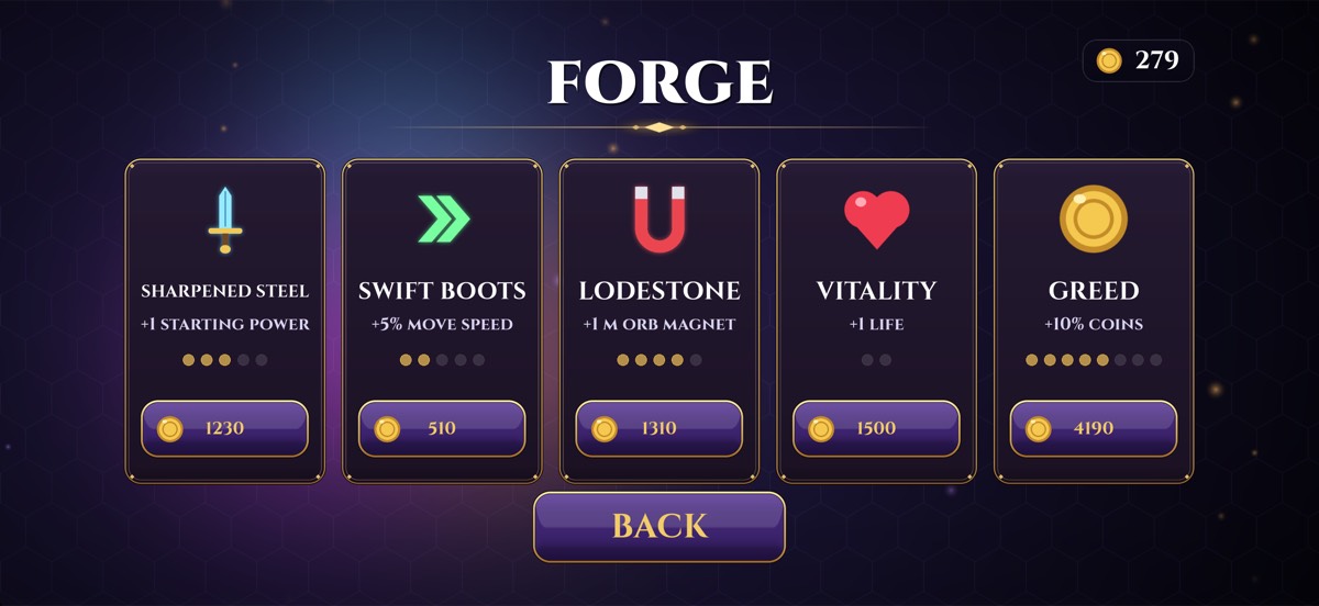 The Forge: permanent upgrades
